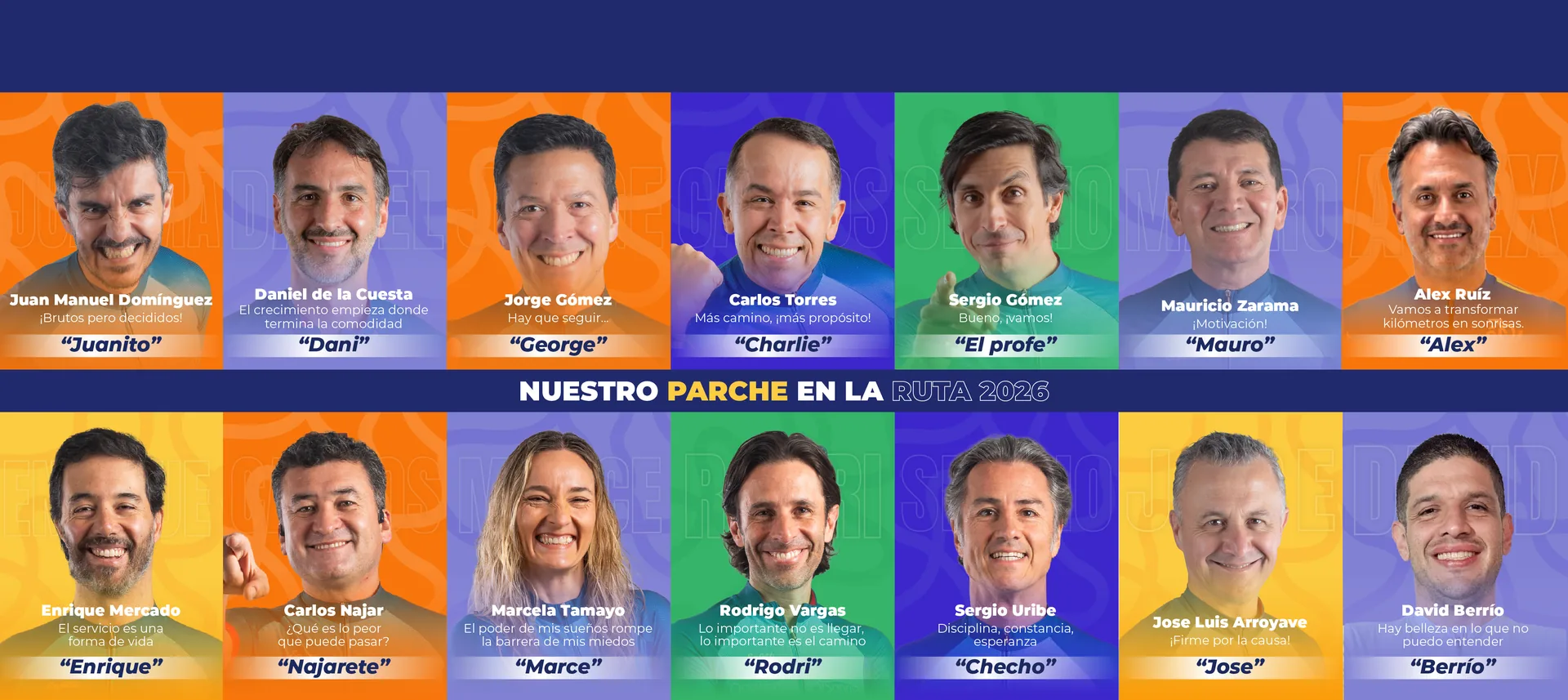 Nuestro parche en la ruta 2026: los catorce ciclistas de Rodando por una Sonrisa