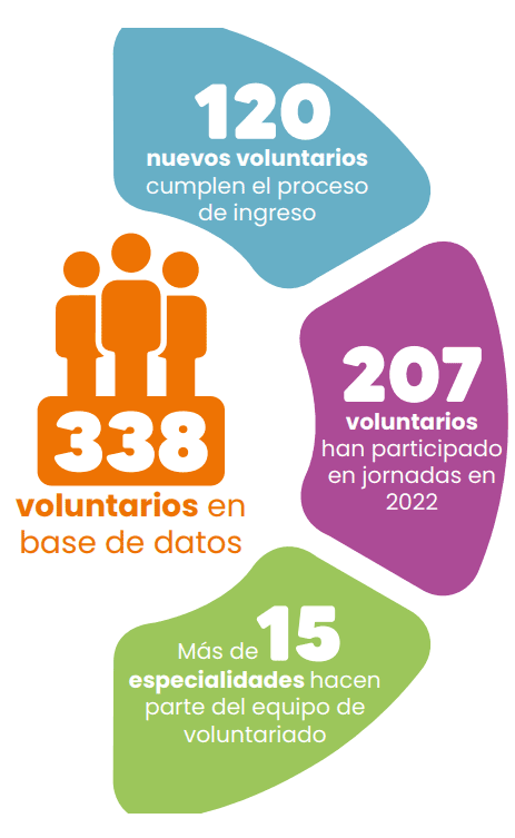 Voluntarios en base de datos